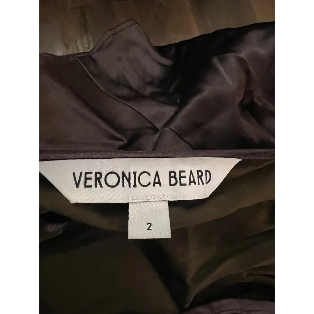 Veronica Beard Brown Silk Blend Tie Neck Sleeveless Top Blouse 2 2409FL5040909